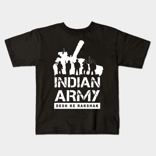 Indian Army Veteran Kids T-Shirt by xuancuong